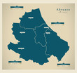 Moderne Landkarte - Abruzzo IT