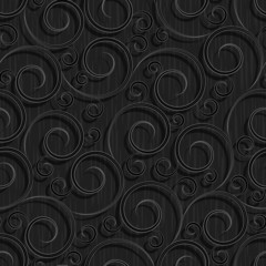 Wall Mural - seamless black floral wallpaper pattern