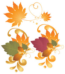 Sticker - Autumn leaves - design elements