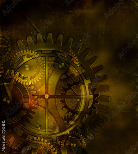 Tapeta ścienna Steam punk stary mechanizm przekładni na tle
