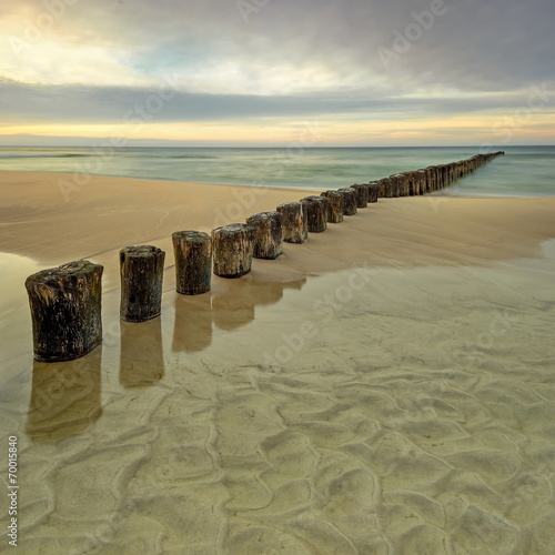 Fototapeta do kuchni Morze, plaża o wschodzie słońca