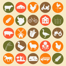 Set Agriculture, Animal Husbandry Icons