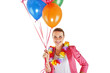 © Wisiel - woman with balloons over white background smiling