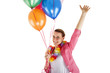 © Wisiel - woman with balloons over white background smiling