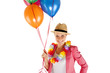 © Wisiel - woman with balloons over white background smiling