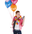 © Wisiel - woman with balloons over white background shock