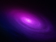 Colorful Purple Spiral Galaxy In Space