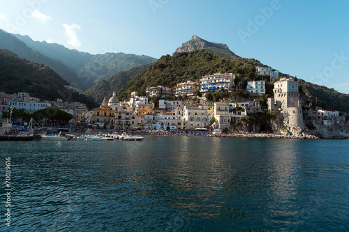 Tapeta ścienna Cetara - widok panoramiczny z portu - wybrzeże Amalfi