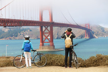 Golden Gate Bridge - Biking Couple Sightseeing