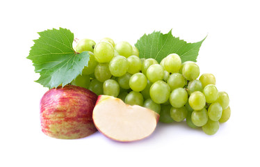 Poster - Ripe grapes and apple