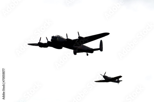Leinwand Poster  Spitfire and B-17