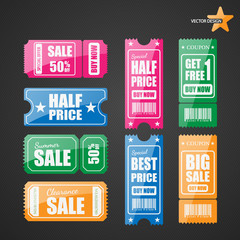 Wall Mural - Vector sale tickets.