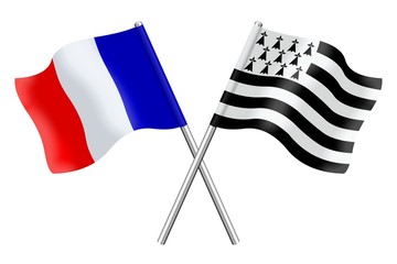 Poster - Drapeau: France et Bretagne