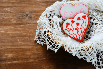 Canvas Print - festive cookies hearts