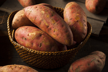 Canvas Print - Organic Raw Sweet Potatoes