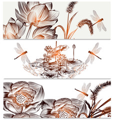 Fototapete - Floral  backgrounds set in elegant style