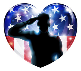 Wall Mural - Veterans day soldier or 4th July concept