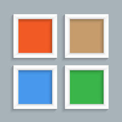Wall Mural - four white modern frames