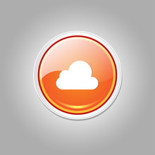 Cloud Circular Vector Orange Web Icon Button