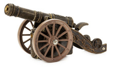 Decorative Cannon Isolated On The White Background