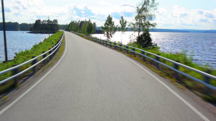 Fototapete - Road travel in Finland.