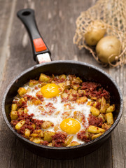 Wall Mural - rustic minced corned beef potato hash