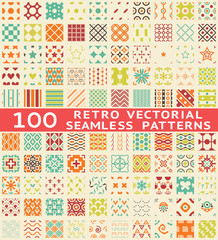 Wall Mural - retro different seamless patterns (with swatch).