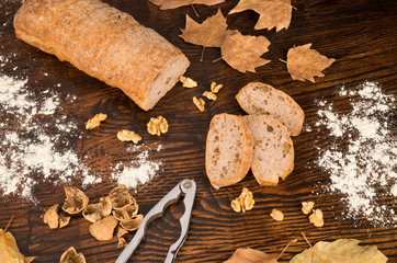 Wall Mural - Freshly baked walnut bread