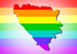 Fototapeta  - Rainbow flag pattern - Bosnia and Herzegovina