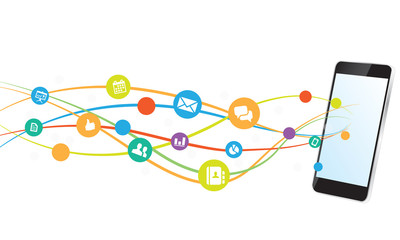 Smartphone communication internet connection background