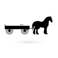 Horse With Cart. Raster