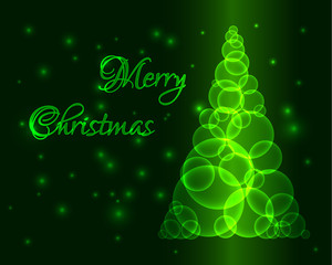 Wall Mural - Green christmas tree