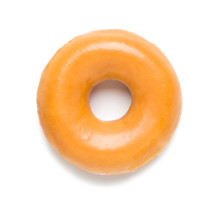 Glazed Donut On White