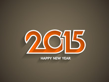 Elegant Happy New Year 2015 Text Design