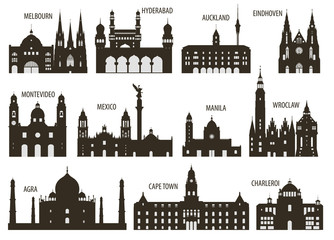 Wall Mural - Silhouettes of cities