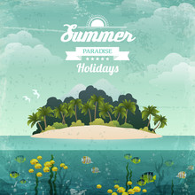 Tropical Island Vintage Poster