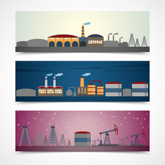 Wall Mural - Industrial city banners set