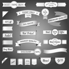 Poster - Discount retro ribbon paper set