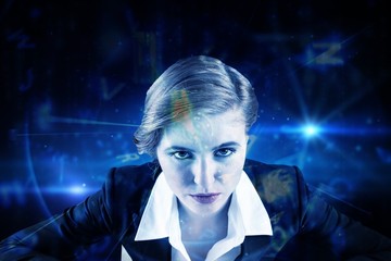 Leinwandbilder - Composite image of focused businesswoman