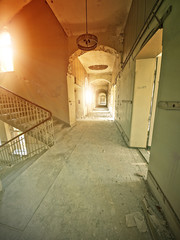 Wall Mural - abandoned hospital hallway