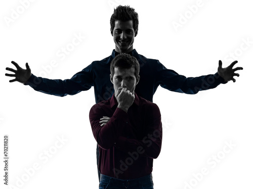 Fotografering two men twin brother friends domination schyzophrenia concept s