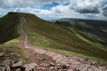 Beautiful Landscape Of Brecon Beacons National Park With Moody S
