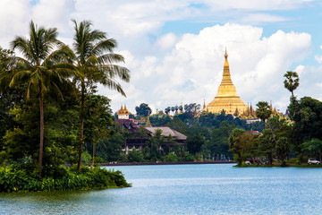 Shwedagon pagoda in Yagon, Myanmar