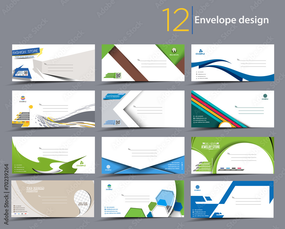 Set of Paper envelope templates for your project design Stock Vector ...