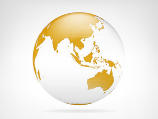 asia golden planet backdrop view vector