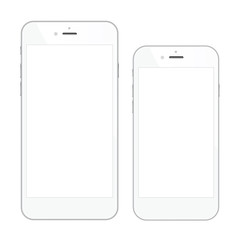 Aufkleber - Two high quality white smartphone vector illustrations isolated