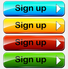 Sticker - Vector sign up buttons