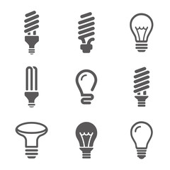 Light bulbs. Bulb icon set