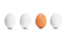 Four Chicken Egg On White Background