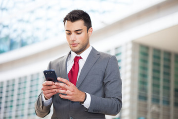Man using his mobile phone
